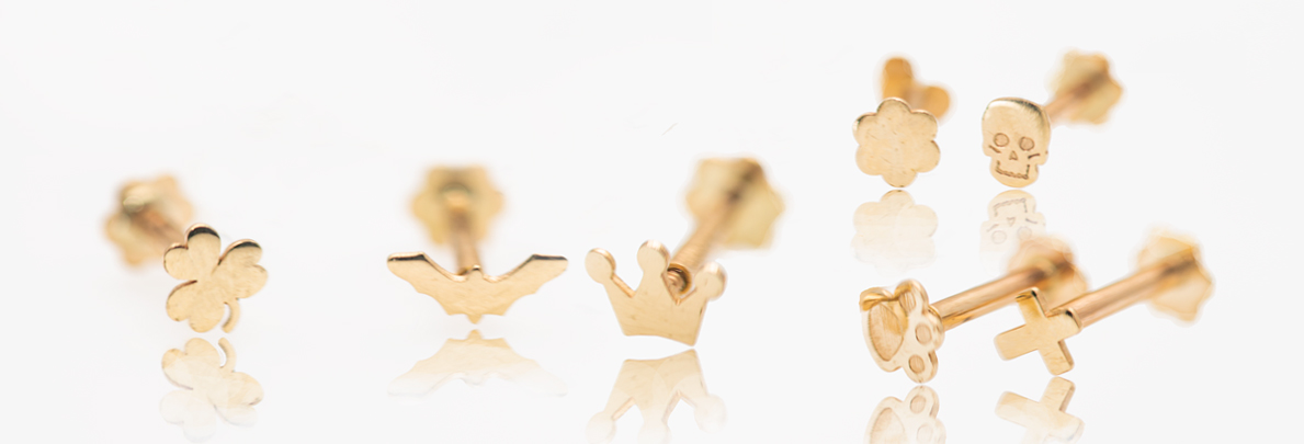 RolChic colección de piercings para oreja de oro 18kt.